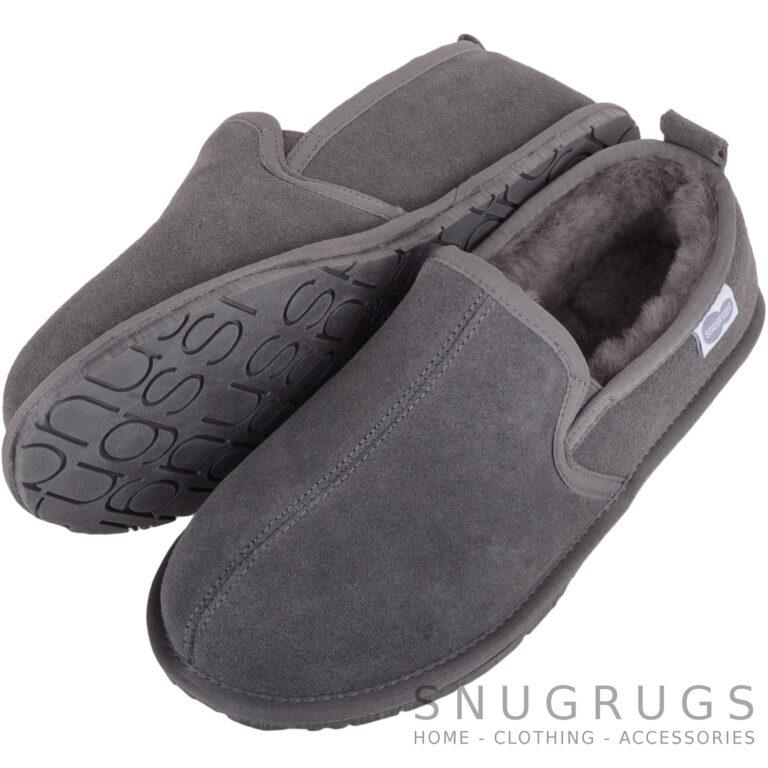Snugrugs Men’s Sheepskin Slippers – Rubber Sole – Jasper