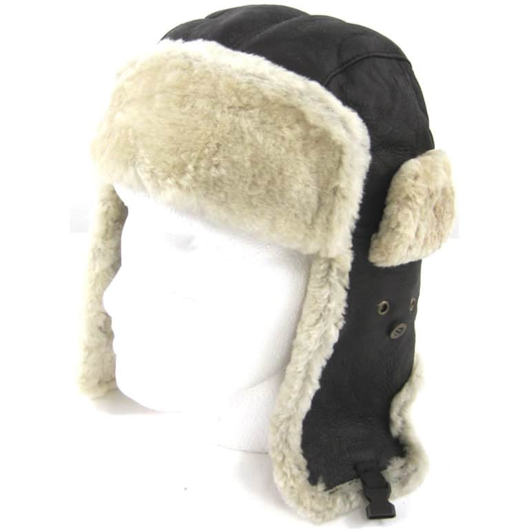 snugrugs Nappa Leather Trapper Hat Sheepskin Inner – Chocolate Forest