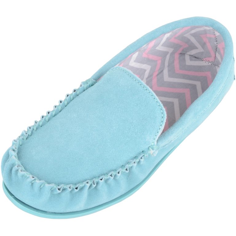 snugrugs Ladies Fabric Lined Suede Moccasins – Ffion