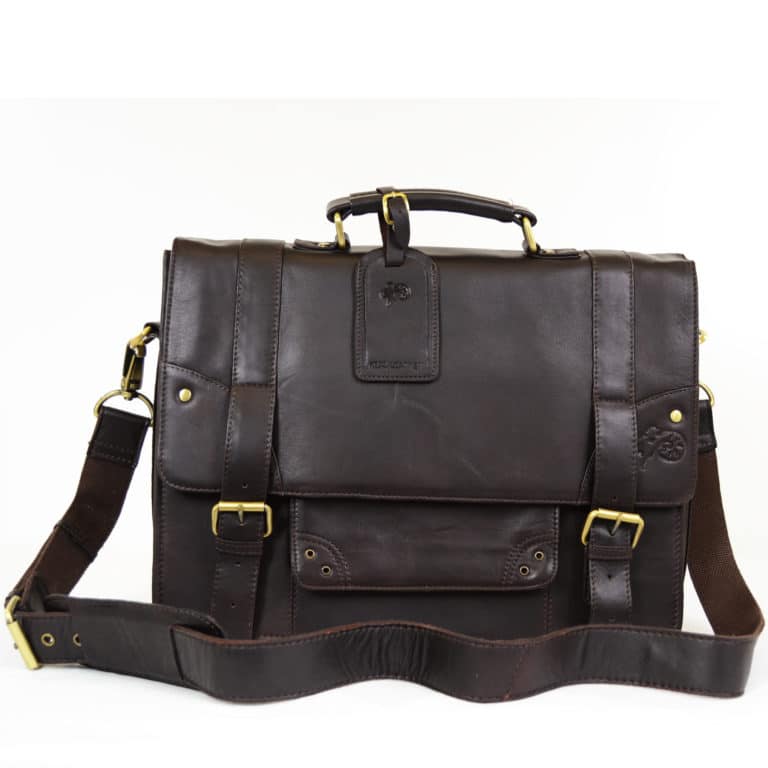 snugrugs Leather Briefcase – Brown