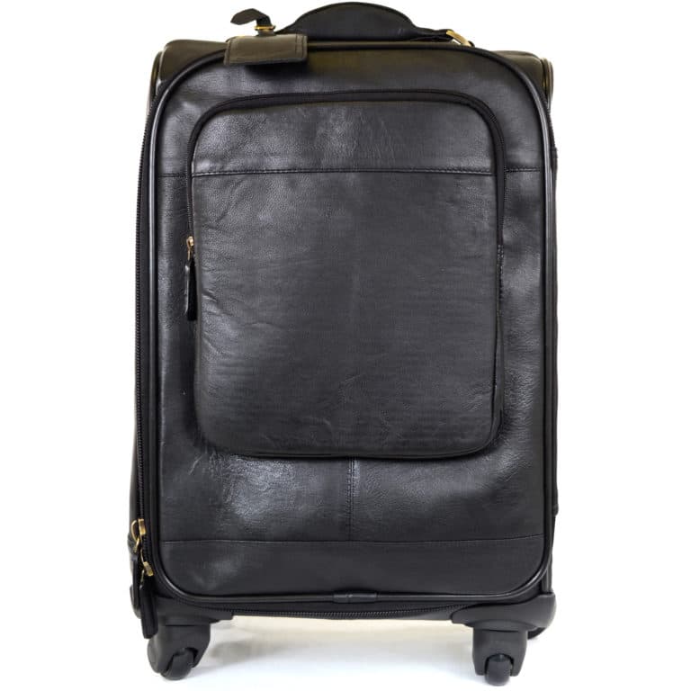 snugrugs Leather Wheeled Trolley Case – Black
