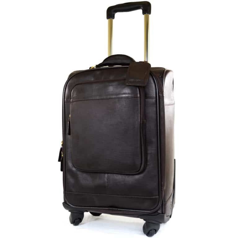 snugrugs Leather Wheeled Trolley Case – Brown