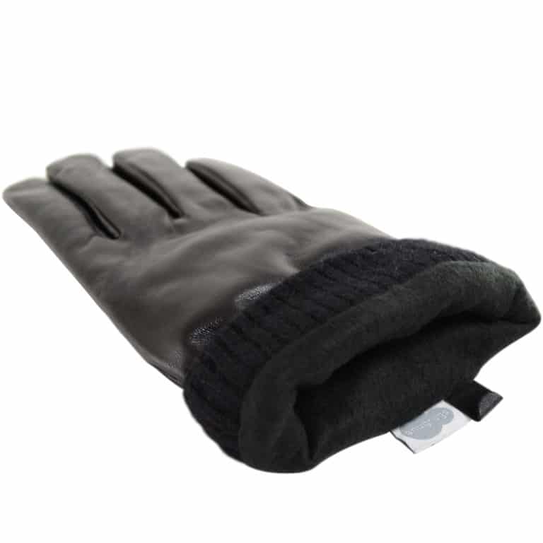 Snugrugs Mens Leather Biker Gloves – Black