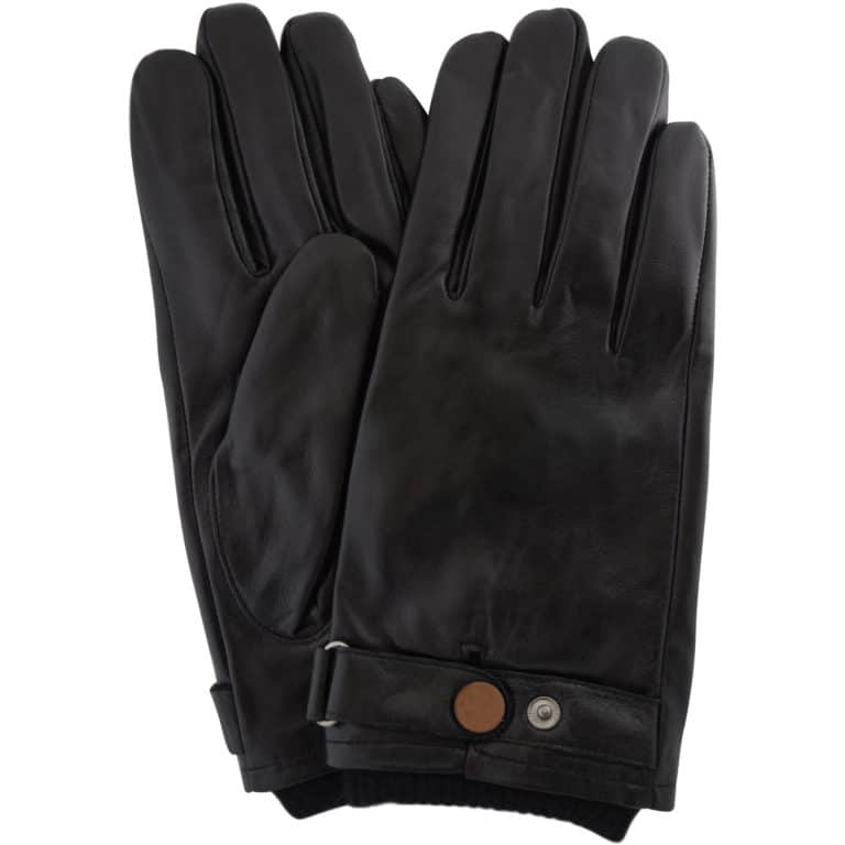 snugrugs Mens Leather Biker Gloves – Black