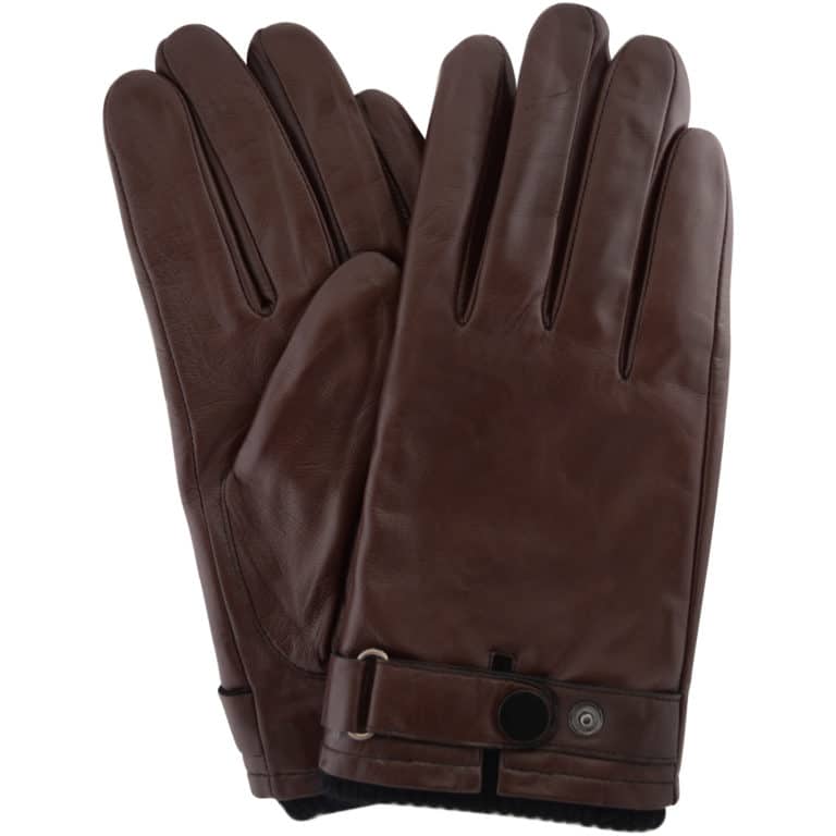 snugrugs Mens Leather Biker Gloves – Brown