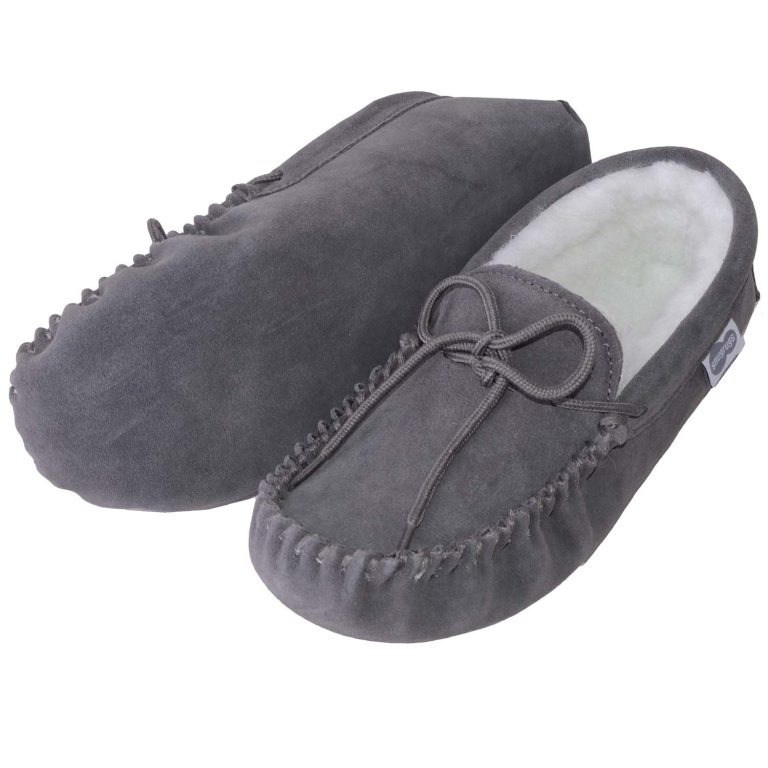 Snugrugs Wool Lined Suede Moccasin With Suede Sole
