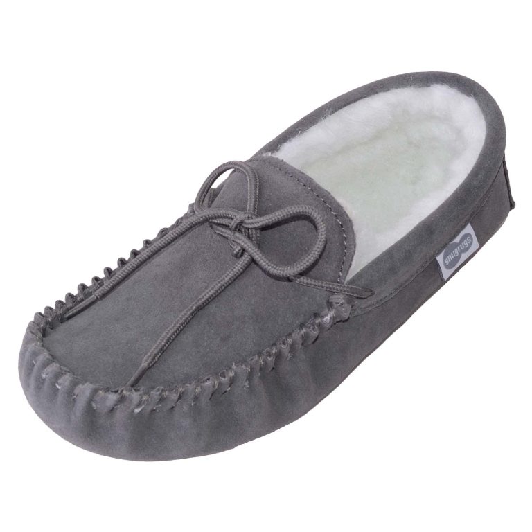 snugrugs Wool Lined Suede Moccasin with Suede Sole