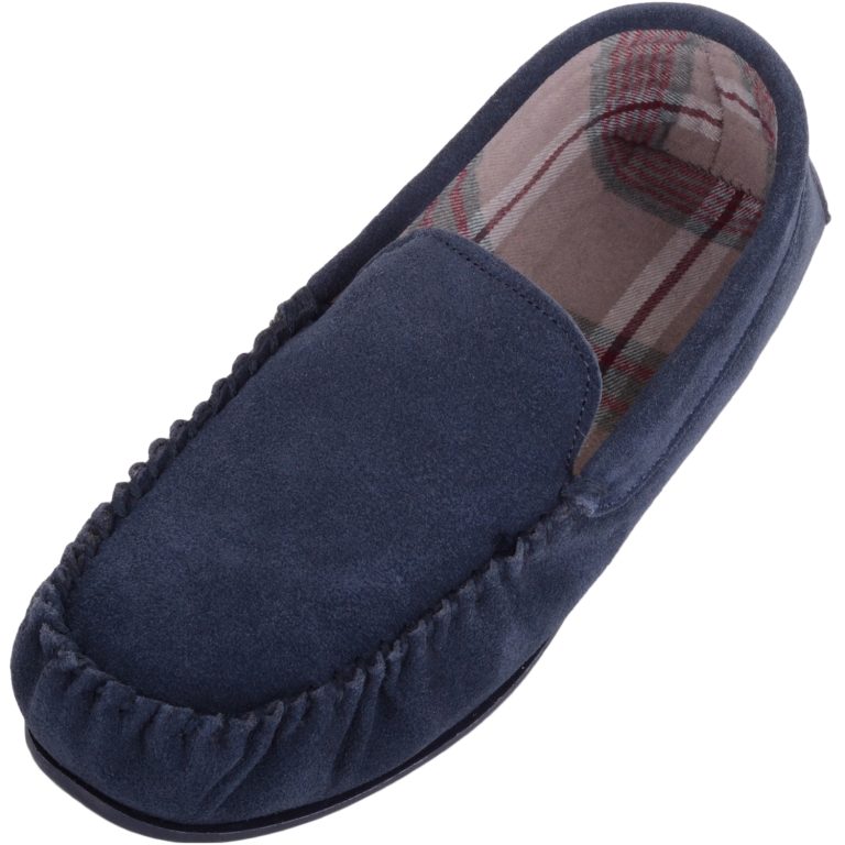 snugrugs Suede Fabric Lined Moccasin Hard Sole – Harris