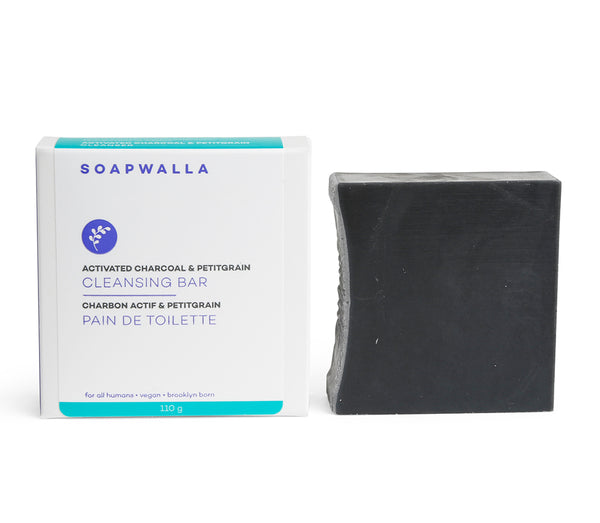 Soapwalla Activated Charcoal & Petitgrain Cleansing Bar