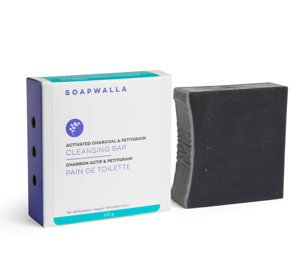 Soapwalla Activated Charcoal & Petitgrain Cleansing Bar