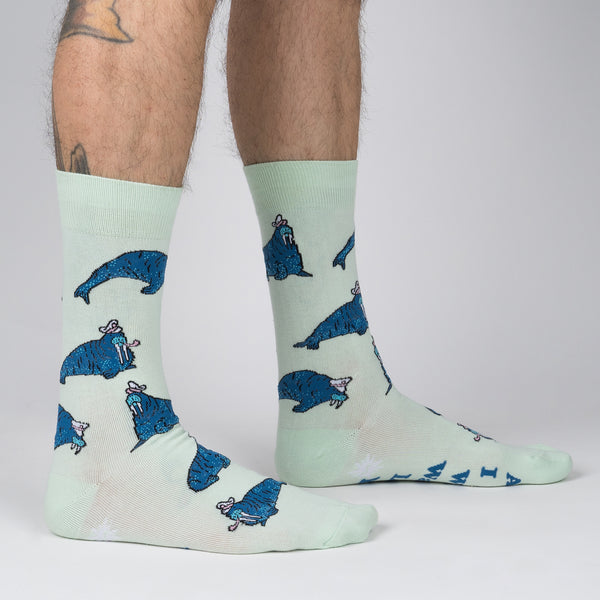 sock it to me And I Will Walrus Love You Men's Crew Socks