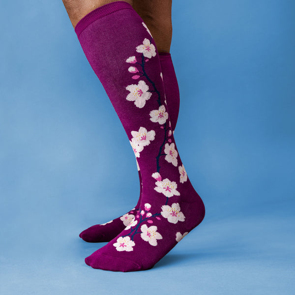 Sock It To Me Cherry Blossoms Stretch-It Knee High Socks