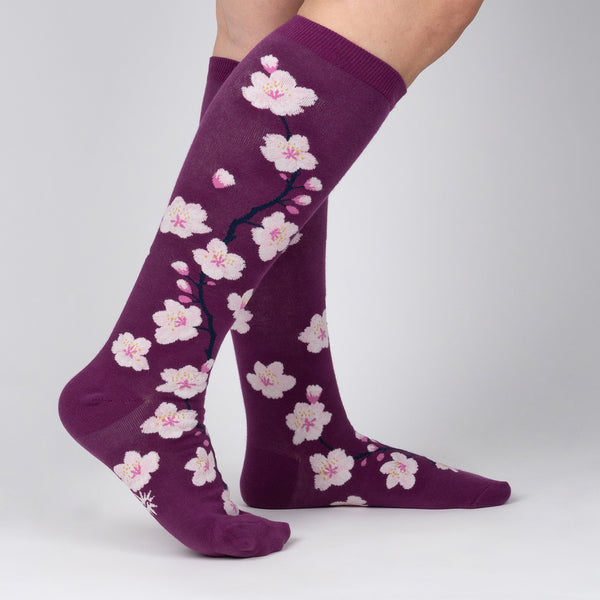 sock it to me Cherry Blossoms Stretch-It Knee High Socks
