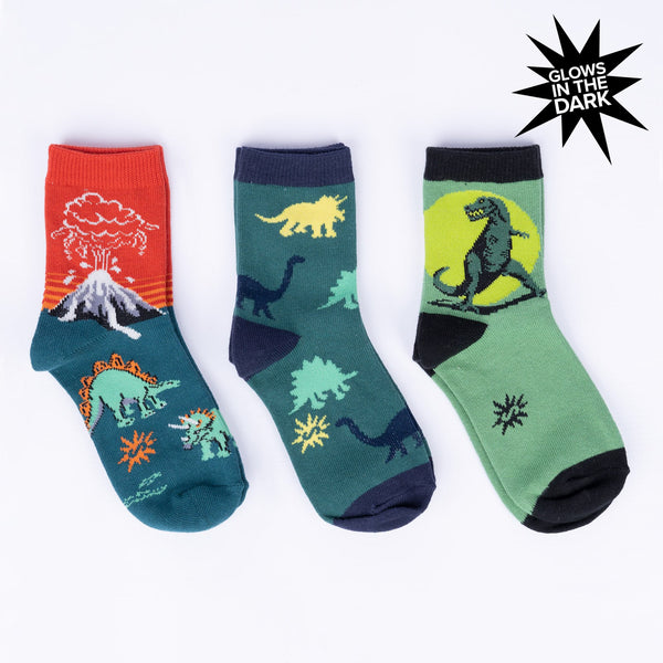 sock it to me Dinosaur Days Youth Crew Socks 3-Pack