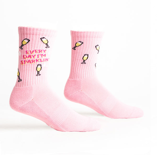 Sock It To Me Everyday I'm Sparklin' Ribbed Crew Socks