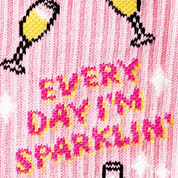Sock It To Me Everyday I'm Sparklin' Ribbed Crew Socks