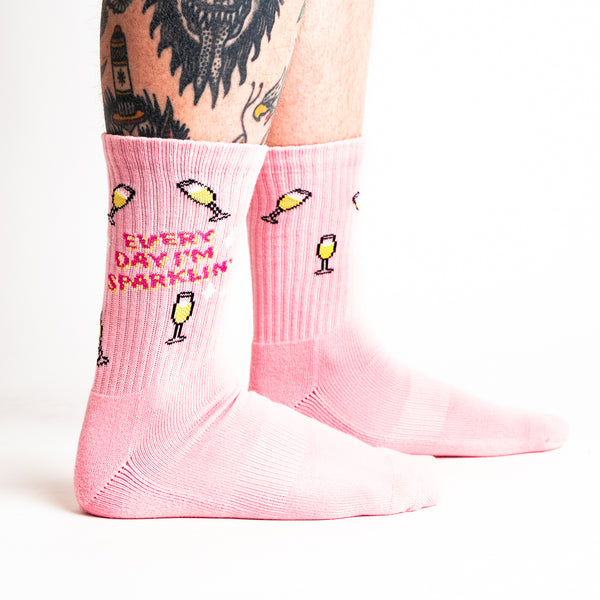 sock it to me Everyday I'm Sparklin' Ribbed Crew Socks