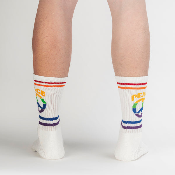 Sock It To Me Give Peace A Chance Ribbed Crew Socks