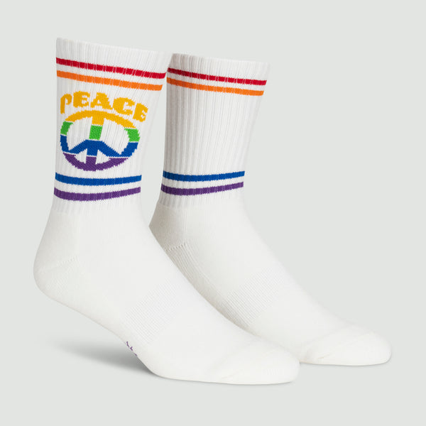 Sock It To Me Give Peace A Chance Ribbed Crew Socks