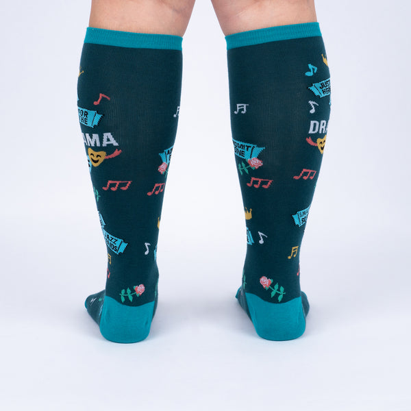 Sock It To Me Just Here For The Drama Stretch-It Knee High Socks