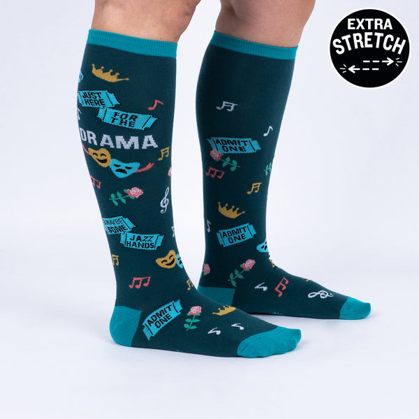 sock it to me Just Here for the Drama Stretch-It Knee High Socks