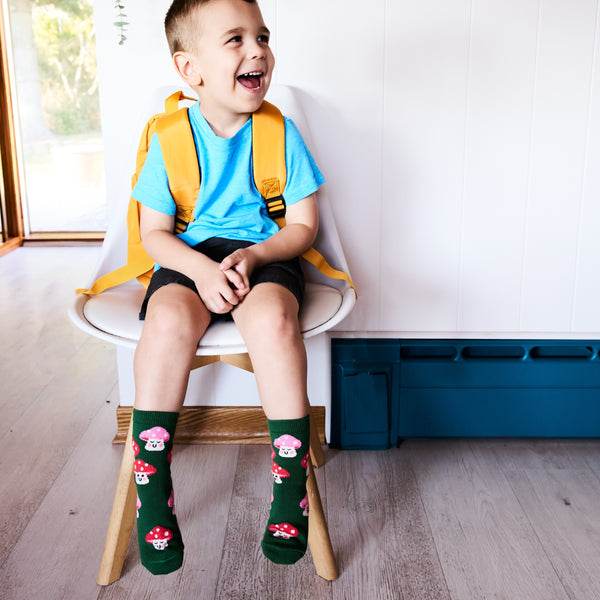 Sock It To Me Mellow Mushrooms Youth Crew Socks 3-Pack