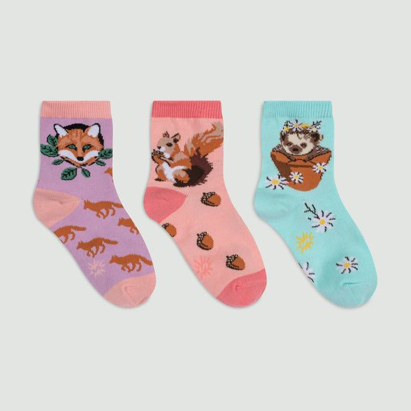sock it to me My Dear Hedgehog Junior Crew Socks 3-Pack