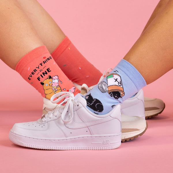 Sock It To Me Purr-scription For Happiness Crew Socks