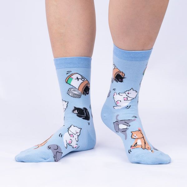 sock it to me Purr-scription For Happiness Crew Socks