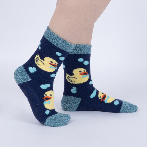 sock it to me Rubber Duckie You're the One Slipper Socks