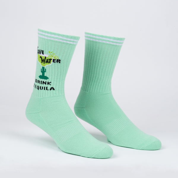 Sock It To Me Save Water Drink Tequila Ribbed Crew Socks