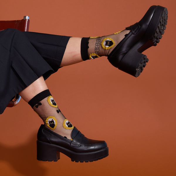 Sock It To Me A-mew-sing Sheer Crew Socks