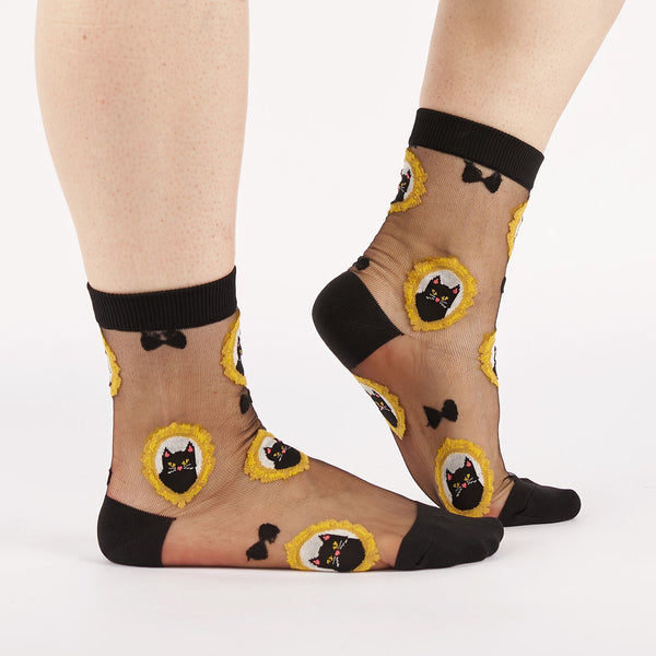 sock it to me A-mew-sing Sheer Crew Socks