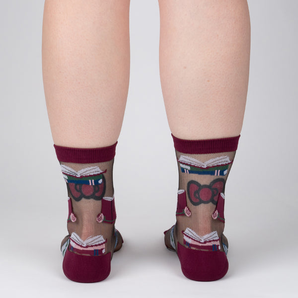 Sock It To Me A Novel Idea Sheer Crew Socks