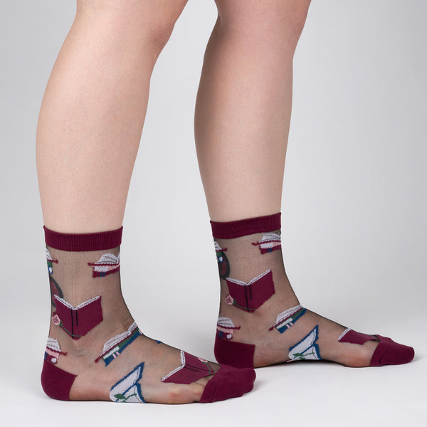 sock it to me A Novel Idea Sheer Crew Socks