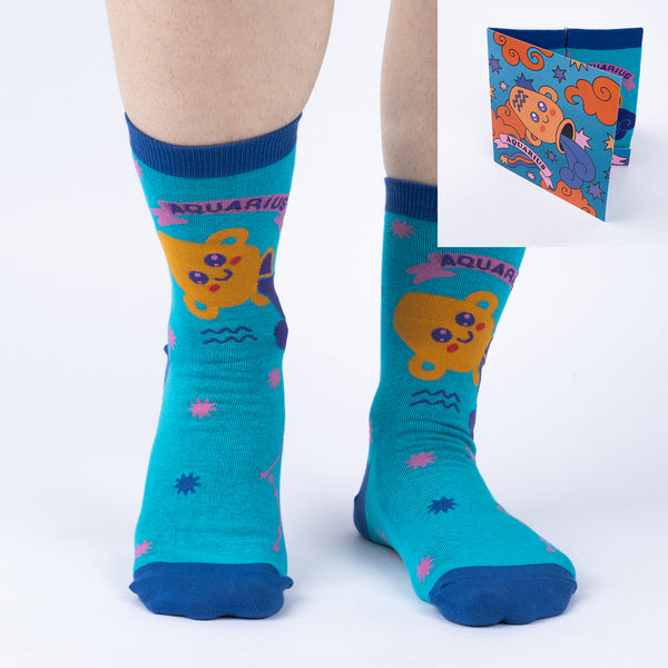 sock it to me Aquarius Greeting Card with Socks