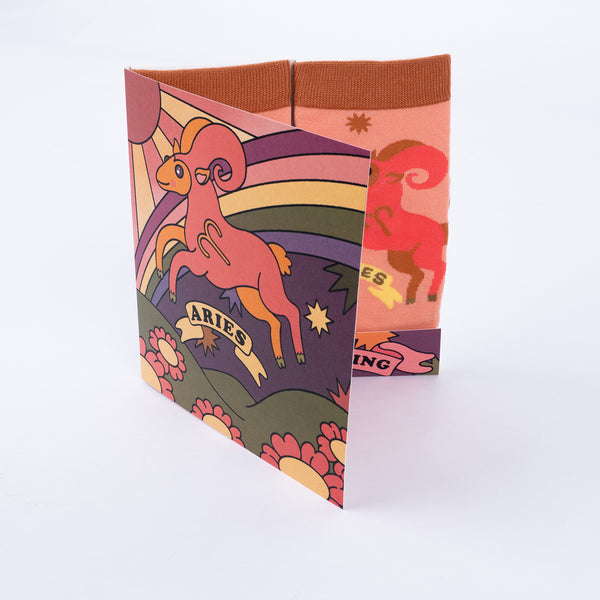Sock It To Me Aries Greeting Card With Socks