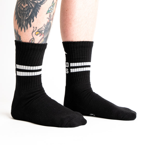 Sock It To Me Bad Ass Ribbed Crew Socks (Black)