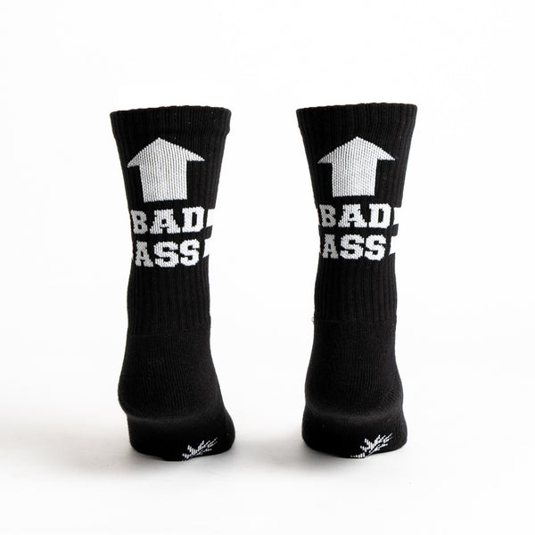 Sock It To Me Bad Ass Ribbed Crew Socks (Black)