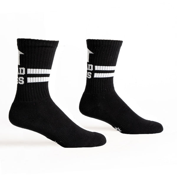 Sock It To Me Bad Ass Ribbed Crew Socks (Black)