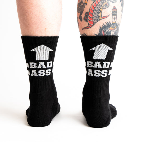 sock it to me Bad Ass Ribbed Crew Socks (Black)