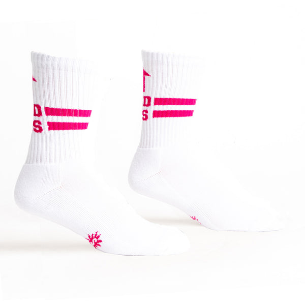 Sock It To Me Bad Ass Ribbed Crew Socks (White)