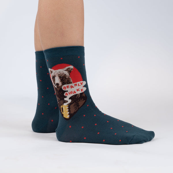 sock it to me Bearly Awake Crew Socks