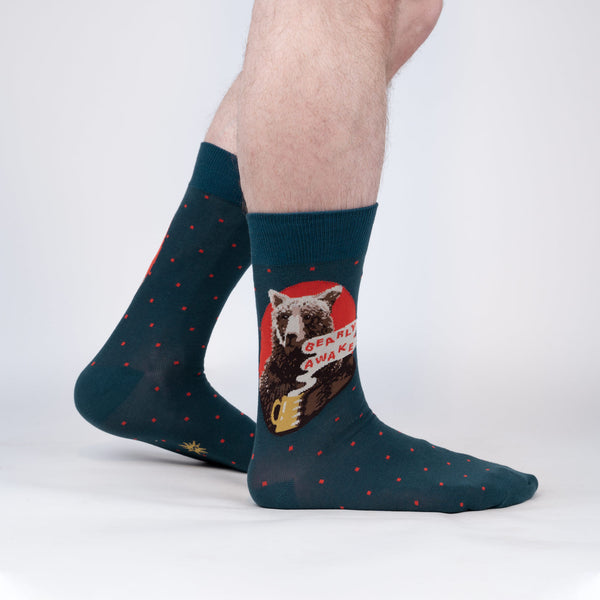 sock it to me Bearly Awake Men's Crew Socks