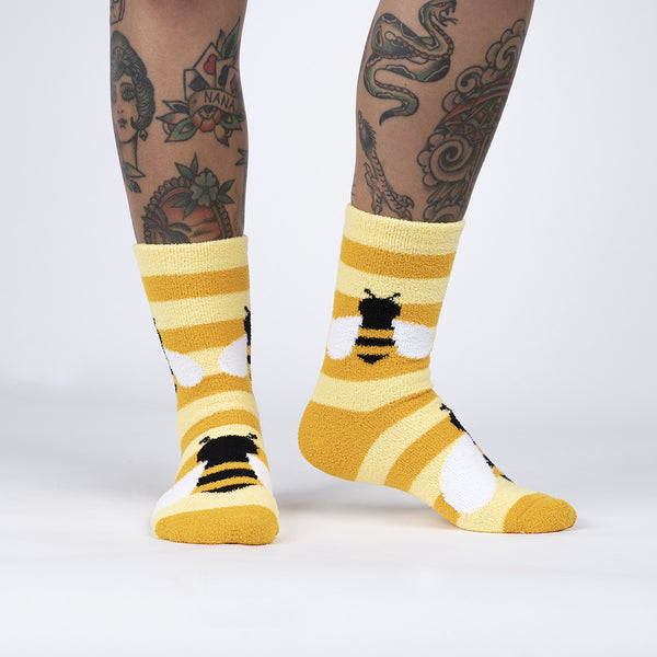 sock it to me Bee Cozy Slipper Socks