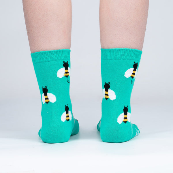 Sock It To Me Bee Happy Crew Socks
