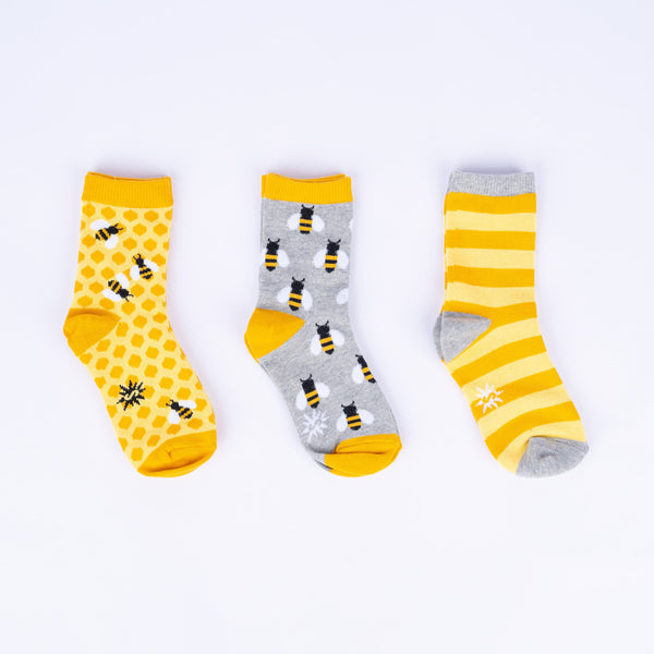 sock it to me Bee's Knees Youth Crew Socks 3-Pack