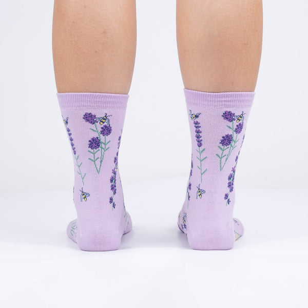 Sock It To Me Bees And Lavender Crew Socks