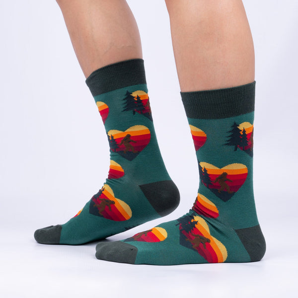 sock it to me Bigfoot Big Heart Crew Socks