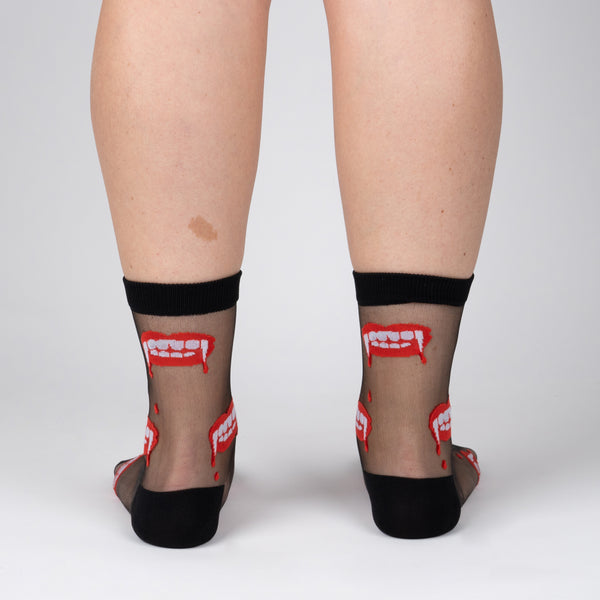Sock It To Me Bite Me Sheer Crew Socks